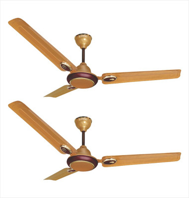 

Longway Starlite 1 Golden Beige (Pack of 2) 3 Blade Ceiling Fan(Gold, Pack of 2)