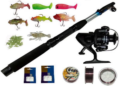 

ourcollection YF 200 BLACK FISHING SET ARENA 240 S Silver, Blue Fishing Rod(240 cm, 0.198, Silver, Blue)