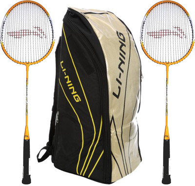 

Li-Ning Badminton Racquet+Kitbag Combo (ABSJ402 Badminton Kitbag, Black + Set of 2 Smash XP 710 Badminton Racquets) Badminton Kit