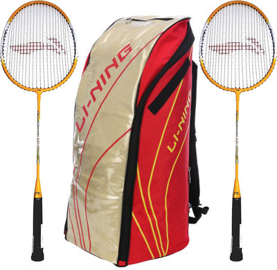 

Li-Ning Badminton Racquet+Kitbag Combo (ABSJ402 Badminton Kitbag, Red + Set of 2 Smash XP 710 Badminton Racquets) Badminton Kit