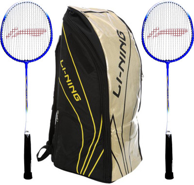 

Li-Ning Badminton Racquet+Kitbag Combo (ABSJ402 Badminton Kitbag, Black + Set of 2 Smash XP 707 Badminton Racquets) Badminton Kit