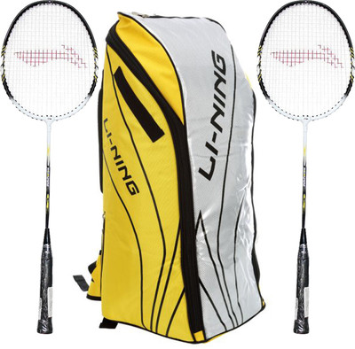 

Li-Ning Badminton Racquet+Kitbag Combo (ABSJ402 Badminton Kitbag, Yellow + Set of 2 Smash XP 808 Badminton Racquets) Badminton Kit