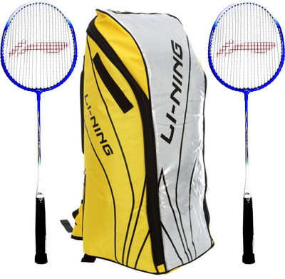 

Li-Ning Badminton Racquet+Kitbag Combo (ABSJ402 Badminton Kitbag, Yellow + Set of 2 Smash XP 707 Badminton Racquets) Badminton Kit