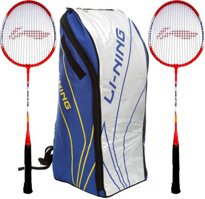 

Li-Ning Badminton Racquet+Kitbag Combo (ABSJ402 Badminton Kitbag, Blue + Set of 2 Smash XP 709 Badminton Racquets) Badminton Kit