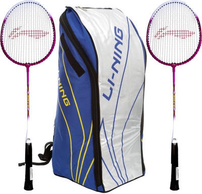 

Li-Ning Badminton Racquet+Kitbag Combo (ABSJ402 Badminton Kitbag, Blue + Set of 2 Smash XP 708 Badminton Racquets) Badminton Kit