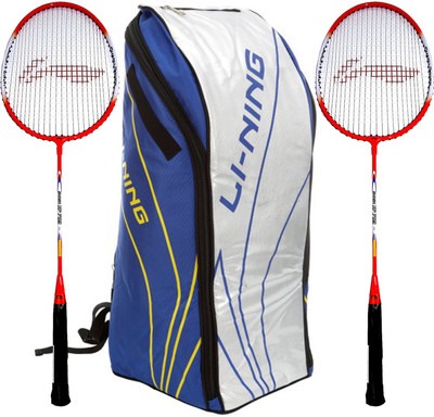 

Li-Ning Badminton Racquet+Kitbag Combo (ABSJ402 Badminton Kitbag, Blue + Set of 2 Smash XP 809 Badminton Racquets) Badminton Kit