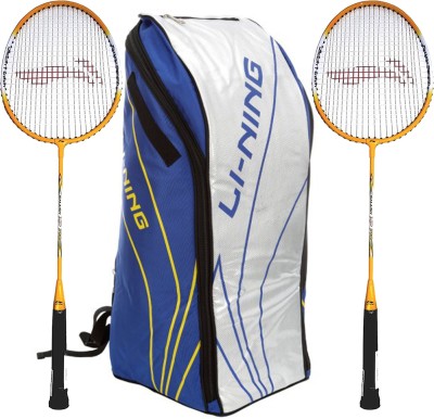 

Li-Ning Badminton Racquet+Kitbag Combo (ABSJ402 Badminton Kitbag, Blue + Set of 2 Smash XP 710 Badminton Racquets) Badminton Kit