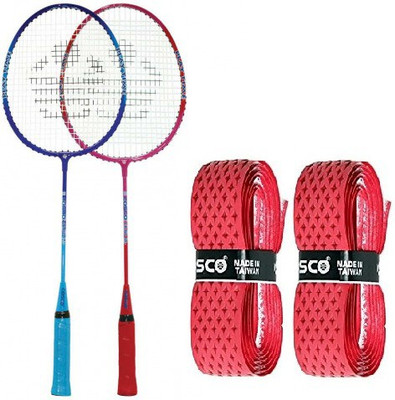 Cosco Combo of Four- Two 'CB 80 Junior' Badminton racket and Two 'Extra Life' Badminton Grip - Badminton Kit
