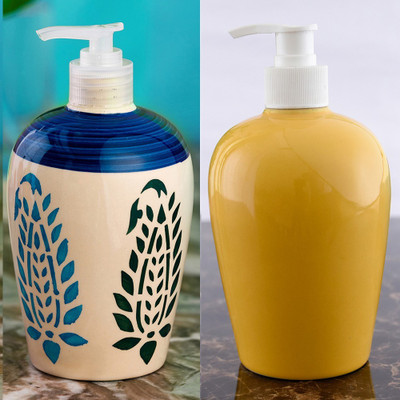 

Sforzi Ceramic soap dispenser combo 450 ml Lotion, Shampoo, Soap Dispenser(Multicolor)
