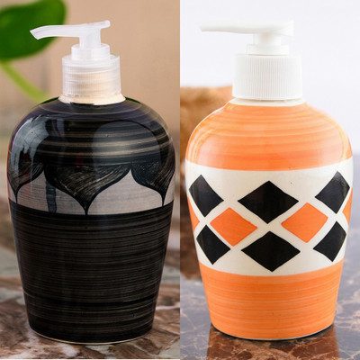 

Sforzi Ceramic soap dispenser combo 700 ml Lotion, Shampoo, Soap Dispenser(Multicolor)