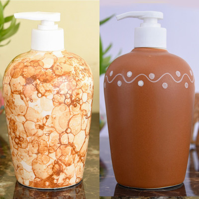 

Sforzi Ceramic soap dispenser combo 450 ml Lotion, Shampoo, Soap Dispenser(Multicolor)