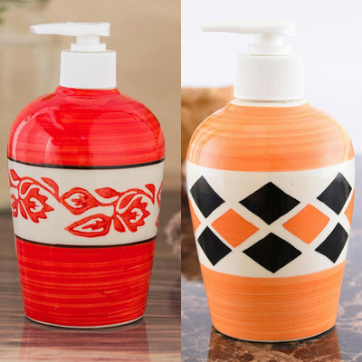 

Sforzi Ceramic soap dispenser combo 250 ml Lotion, Shampoo, Soap Dispenser(Multicolor)