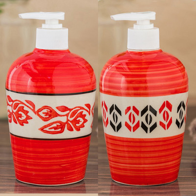 

Sforzi Ceramic soap dispenser combo 450 ml Lotion, Shampoo, Soap Dispenser(Multicolor)
