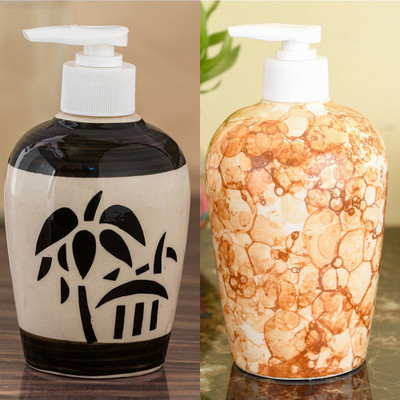 

Sforzi Ceramic soap dispenser combo 700 ml Lotion, Shampoo, Soap Dispenser(Multicolor)