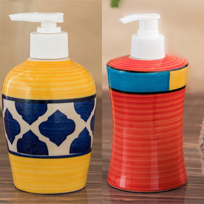

Sforzi Ceramic soap dispenser combo 250 ml Lotion, Shampoo, Soap Dispenser(Multicolor)