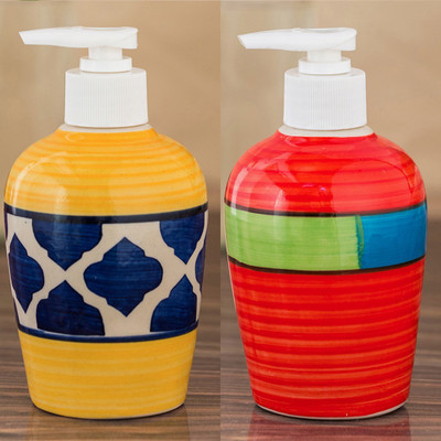 

Sforzi Ceramic soap dispenser combo 250 ml Lotion, Shampoo, Soap Dispenser(Multicolor)