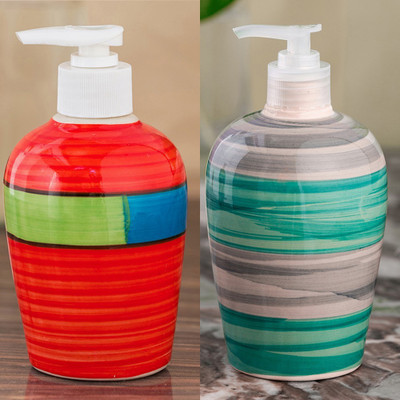 

Sforzi Ceramic soap dispenser combo 700 ml Lotion, Shampoo, Soap Dispenser(Multicolor)