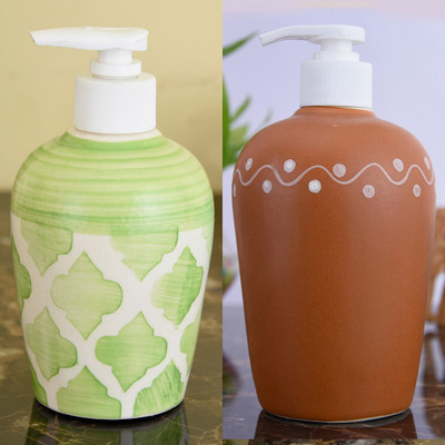 

Sforzi Ceramic soap dispenser combo 700 ml Lotion, Shampoo, Soap Dispenser(Multicolor)