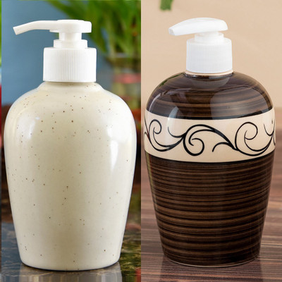 

Sforzi Ceramic soap dispenser combo 700 ml Lotion, Shampoo, Soap Dispenser(Multicolor)