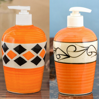 

Sforzi Ceramic soap dispenser combo 450 ml Lotion, Shampoo, Soap Dispenser(Multicolor)