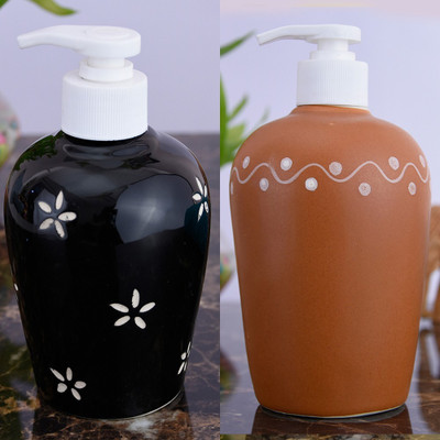 

Sforzi Ceramic soap dispenser combo 700 ml Lotion, Shampoo, Soap Dispenser(Multicolor)
