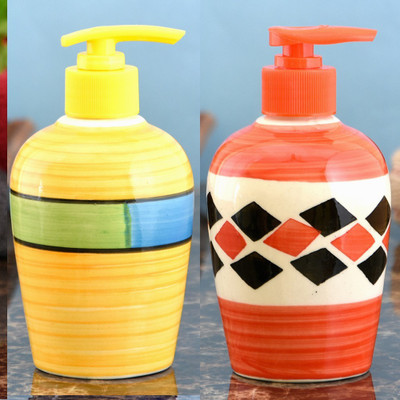 

Sforzi Ceramic soap dispenser combo 250 ml Lotion, Shampoo, Soap Dispenser(Multicolor)