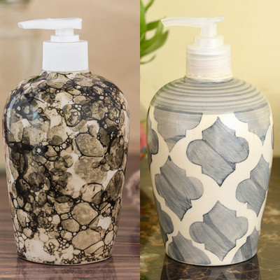

Sforzi Ceramic soap dispenser combo 450 ml Lotion, Shampoo, Soap Dispenser(Multicolor)