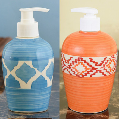 

Sforzi Ceramic soap dispenser combo 700 ml Lotion, Shampoo, Soap Dispenser(Multicolor)