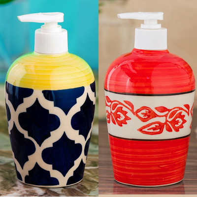 

Sforzi Ceramic soap dispenser combo 450 ml Lotion, Shampoo, Soap Dispenser(Multicolor)