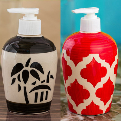 

Sforzi Ceramic soap dispenser combo 700 ml Lotion, Shampoo, Soap Dispenser(Multicolor)