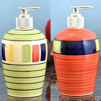 

Sforzi Ceramic soap dispenser combo 450 ml Lotion, Shampoo, Soap Dispenser(Multicolor)