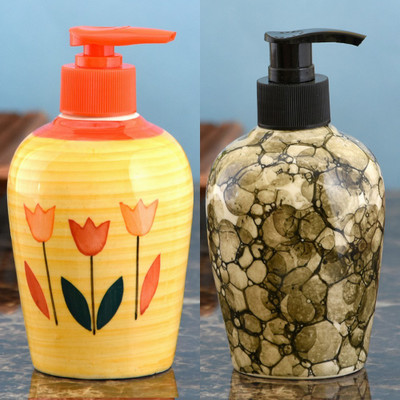

Sforzi Ceramic soap dispenser combo 250 ml Lotion, Shampoo, Soap Dispenser(Multicolor)