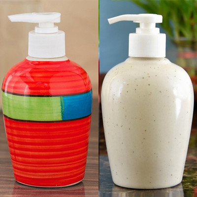 

Sforzi Ceramic soap dispenser combo 250 ml Lotion, Shampoo, Soap Dispenser(Multicolor)