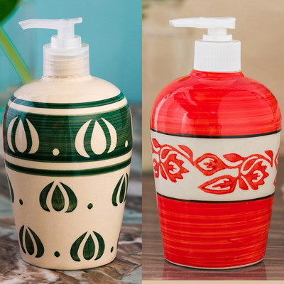 

Sforzi Ceramic soap dispenser combo 450 ml Lotion, Shampoo, Soap Dispenser(Multicolor)