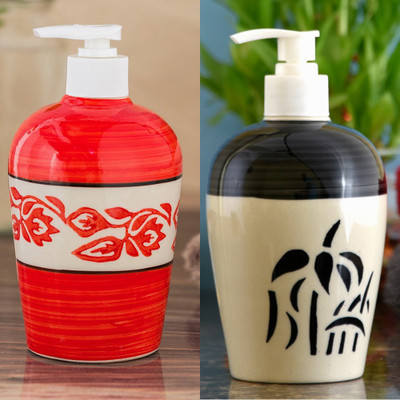 

Sforzi Ceramic soap dispenser combo 700 ml Lotion, Shampoo, Soap Dispenser(Multicolor)