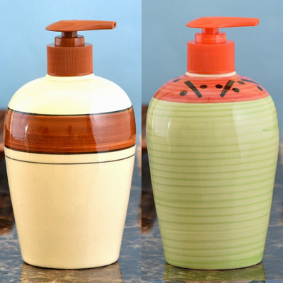 

Sforzi Ceramic soap dispenser combo 450 ml Lotion, Shampoo, Soap Dispenser(Multicolor)