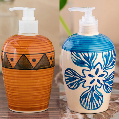 

Sforzi Ceramic soap dispenser combo 450 ml Lotion, Shampoo, Soap Dispenser(Multicolor)