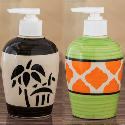 

Sforzi Ceramic soap dispenser combo 250 ml Lotion, Shampoo, Soap Dispenser(Multicolor)