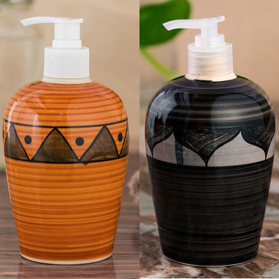 

Sforzi Ceramic soap dispenser combo 700 ml Lotion, Shampoo, Soap Dispenser(Multicolor)