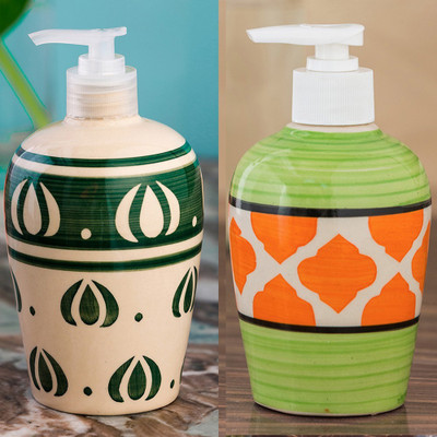 

Sforzi Ceramic soap dispenser combo 700 ml Lotion, Shampoo, Soap Dispenser(Multicolor)