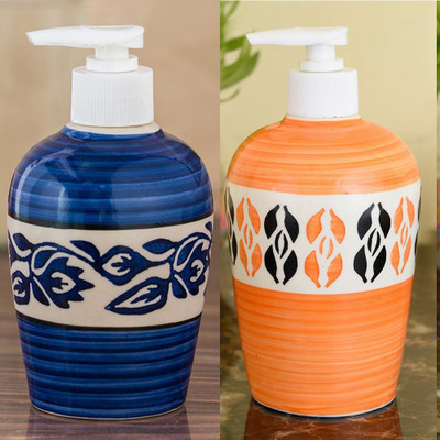 

Sforzi Ceramic soap dispenser combo 700 ml Lotion, Shampoo, Soap Dispenser(Multicolor)