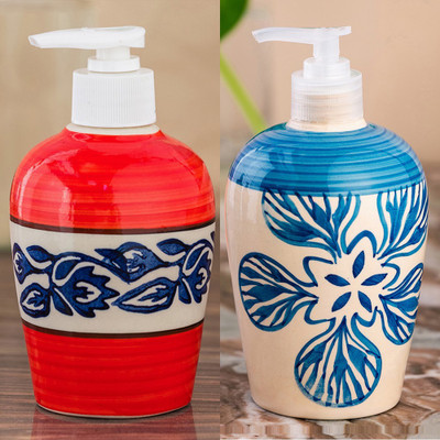 

Sforzi Ceramic soap dispenser combo 700 ml Lotion, Shampoo, Soap Dispenser(Multicolor)
