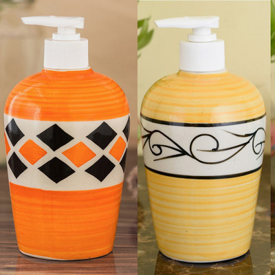 

Sforzi Ceramic soap dispenser combo 450 ml Lotion, Shampoo, Soap Dispenser(Multicolor)