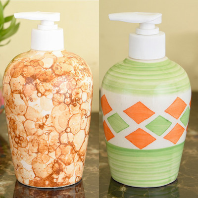 

Sforzi Ceramic soap dispenser combo 700 ml Lotion, Shampoo, Soap Dispenser(Multicolor)