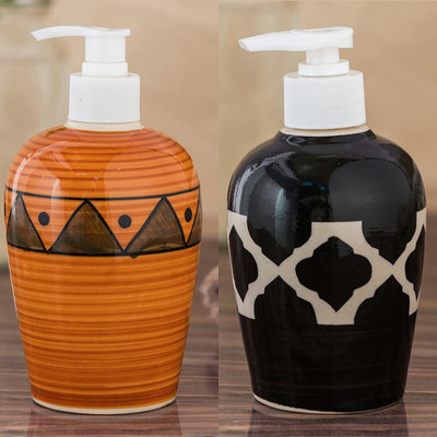 

Sforzi Ceramic soap dispenser combo 250 ml Lotion, Shampoo, Soap Dispenser(Multicolor)