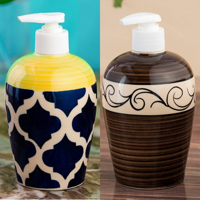 

Sforzi Ceramic soap dispenser combo 450 ml Lotion, Shampoo, Soap Dispenser(Multicolor)