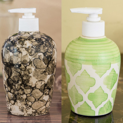 

Sforzi Ceramic soap dispenser combo 700 ml Lotion, Shampoo, Soap Dispenser(Multicolor)