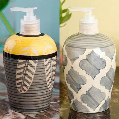 

Sforzi Ceramic soap dispenser combo 450 ml Lotion, Shampoo, Soap Dispenser(Multicolor)