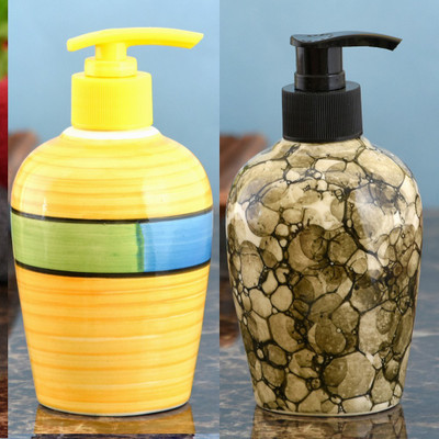 

Sforzi Ceramic soap dispenser combo 250 ml Lotion, Shampoo, Soap Dispenser(Multicolor)