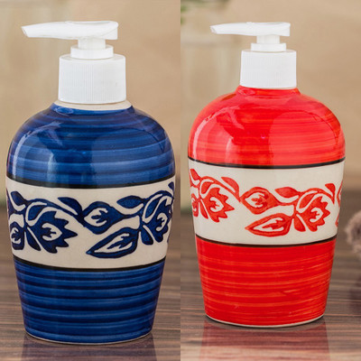 

Sforzi Ceramic soap dispenser combo 250 ml Lotion, Shampoo, Soap Dispenser(Multicolor)